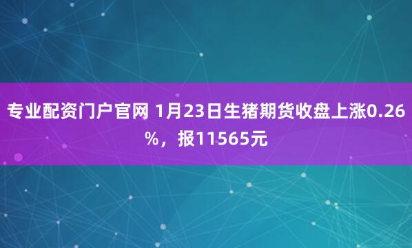 专业配资门户官网 1月23日生猪期货收盘上涨0.26%,报11565元